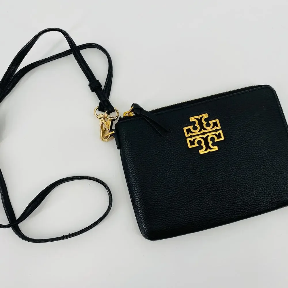 Tory Burch Wristlet Large Zip Pouch Black